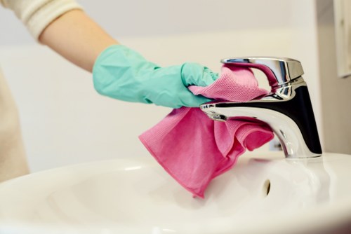 Commercial office cleaning service in Islington reception area