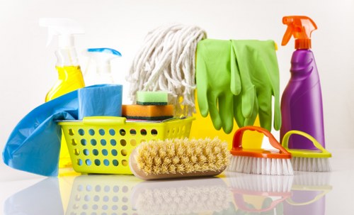 Cleaner dusting shelves in a typical Islington property