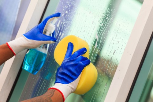 Cleaning supplies ready for domestic cleaning in Islington kitchen